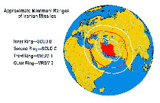 Approximate Maximum Ranges of Iranian Missiles.