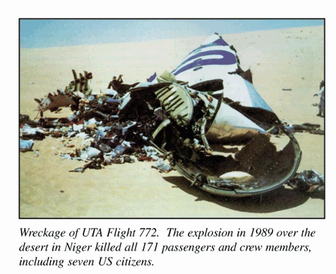 Wreckage of UTA Flight 772