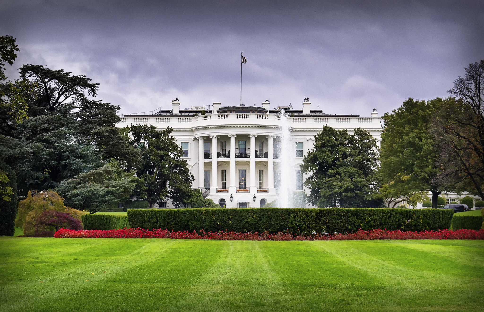 White House on cloudy day